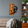 Wallity Deer and Mountain Escultura de pared Nogal y Negro